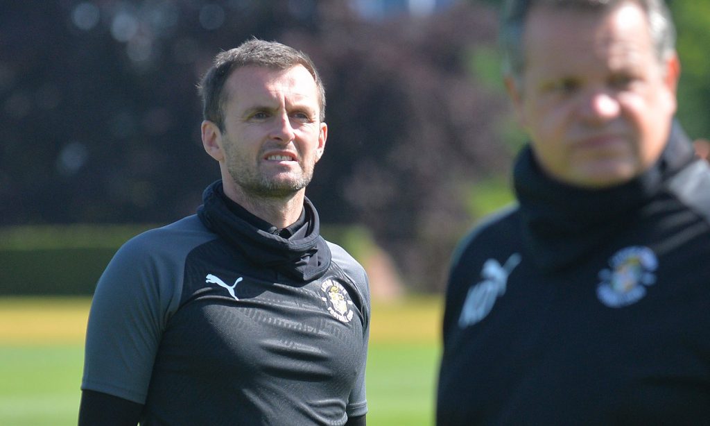 Nathan Jones on his first training session after return to Luton for a second spell as manager
